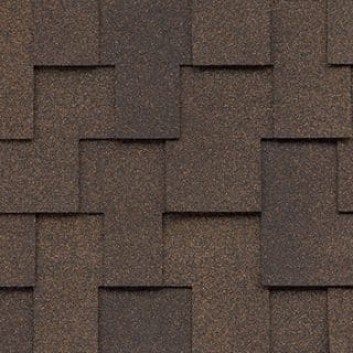 Malarkey Roofing Products Antique Brown shingle color swatch, designer.